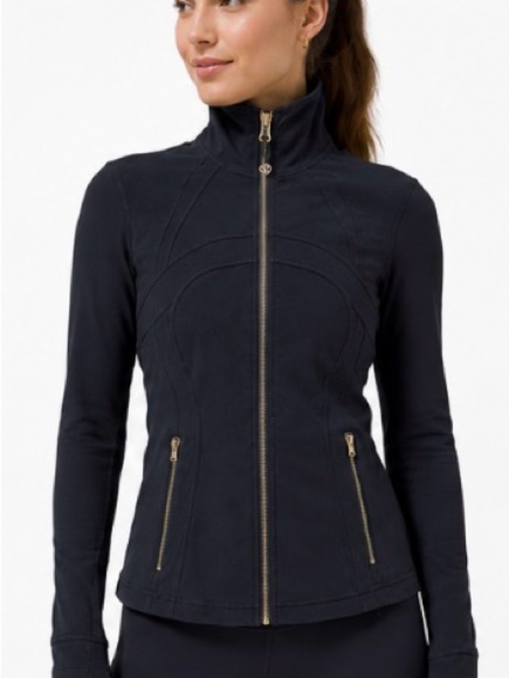 Lululemon Black Full Zip Ventilated Jacket Size 8